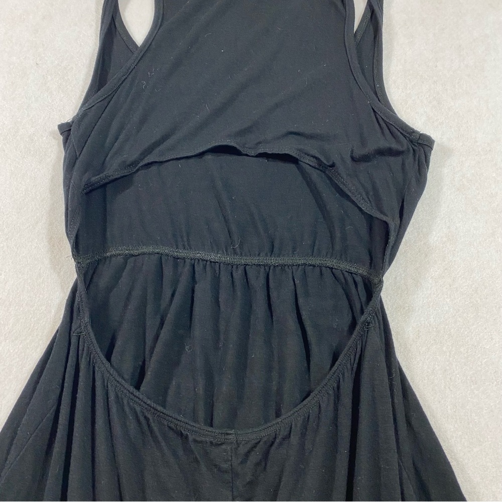 High low Black Dress Open Back Sleeveless Jersey High Low Black Medium - Picture 9 of 10